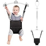 Baby Doorway Jumpers, Portable Doorway Jumper for Baby, Baby Jumper Doorway with Strong Spring & Adjustable Strap, Quick Set Up and Easy to Use (Black)