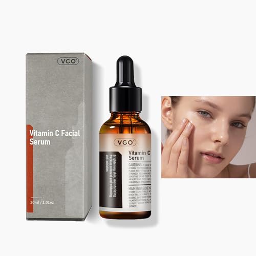 VGO Sérum Vitamina C - Sérum Facial con Vitamina C, Vitamina E & Ácido Hialurónico, Suero Hidratante, Piel Más Luminosa y Poros Menos Visibles (30ml)