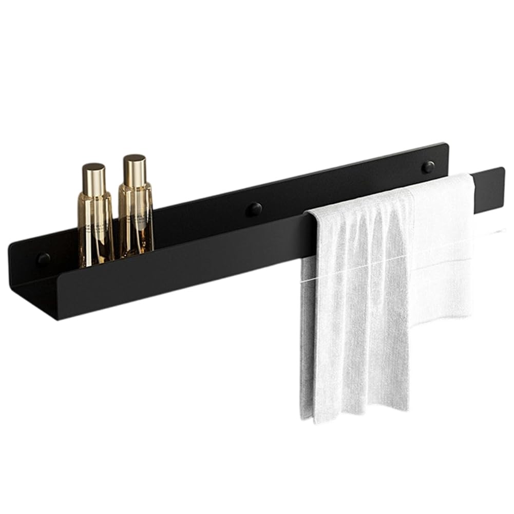 IJSDNVJNDX Stainless Steel Bathroom Organizer Towel Rack No Drill Wall Mounted Shelf for Toilet Bathroom Vanity Storage 50CM