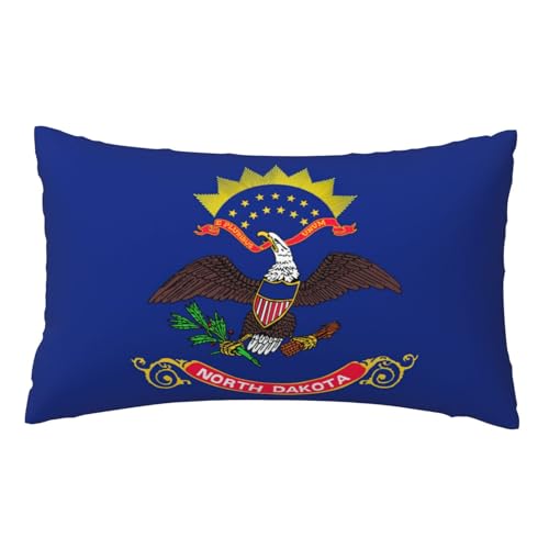 YANYU North Dakota State Flag Print Women Men Pillow Case Washable for Bedding Accessory Home Bedroom Travel Decor