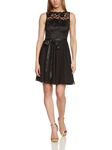 Swing Damen Cocktail Kleid mit floraler Spitze, Gr. 44, Schwarz (schwarz 1010)