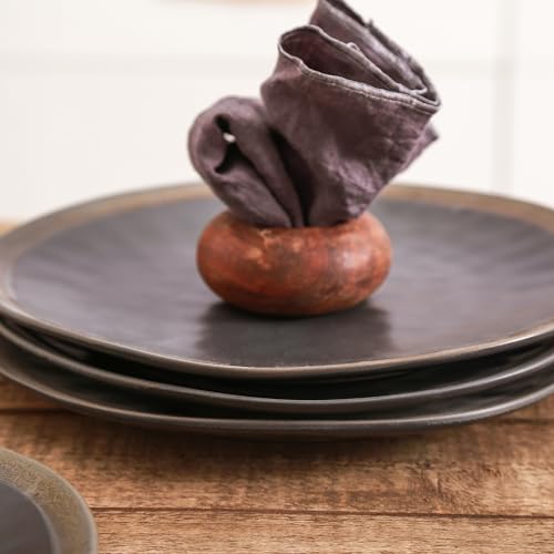 Image of Stone Lain Serafina Stoneware 16-piece Round Dinnerware Set, Grey