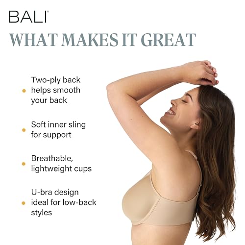 Image of Bali Women's Everyday Bras for Women - One Smooth U Underwire Bras - Adjustable, Supportive & Comfy, Plus Size