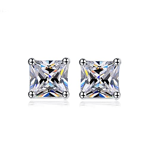 Véritables boucles d'oreilles diamant de laboratoire carré sans défaut