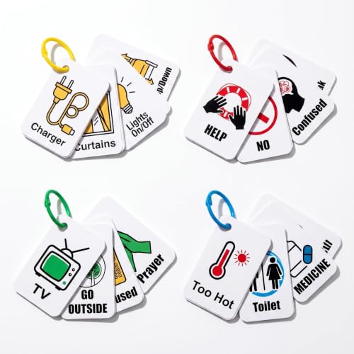 Aphasia Communication Cards for Adults, 50 PCS Visual AAC Aid