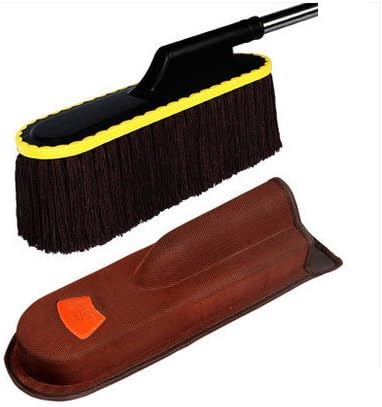 Xuanzimeng 360° Rotation Car Wax Drag Nano Fiber Car Wash Brush Car Duster Car Mop Wax Dust Mop Wax Car Cleaning Supplie (Brown B)