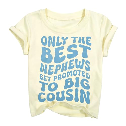 Cousin Crew Shirts Toddler Only The Best Nieces Get Promoted to Big Cousin T-Shirt Summer Short Sleeve Tops Apricot