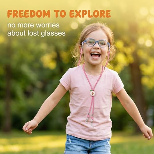 SWYZOR 4er Pack Brillenbänder für Kinder, Brillenband Kinder, Brillenband Sport Kinders Silikon Brillenbänder, Einstellbar Rutschfester Silikon Sonnenbrillen Band Brillen Kordel Halter