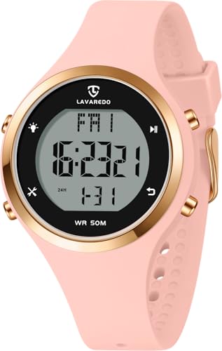 caprock Relojes Digitales para Mujer con Pantalla LED, Resistente al Agua hasta 5 ATM, Reloj de Pulsera Digital Deportivo para Mujer con Alarma/cronómetro/Luminoso/Cuenta Regresiva, Rosa-Negro caprock Relojes Digitales para Mujer con Pantalla LED, Resistente al Agua hasta 5 ATM, Reloj de Pulsera Digital Deportivo para Mujer con Alarma/cronómetro/Luminoso/Cuenta Regresiva, Rosa-Negro