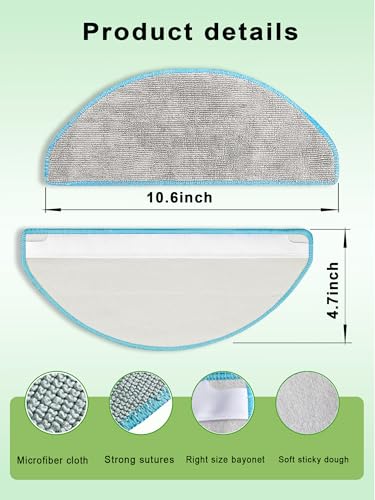 Image of Mop Pads Replacement Parts for iRobot Roomba Combo Essential 104, 105, Y0140, Y0110, Y0112, Combo Essential 2, Washable and Reusable Microfiber Cleaning Refill Accessories, 6-Pack