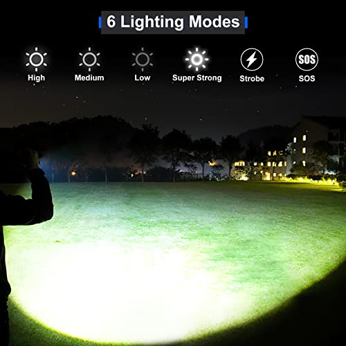 Gehavin Rechargeable Led Flashlights 150000 High Lumens,Xhp160.5 High Powered Flashlight Super Bright,Handheld Flashlight With Zoomable, 6 Modes,Waterproof For Emergencies And Camping,Dimgray #TOP2