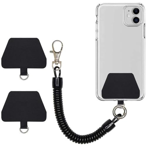 JYTDBCS Phone Lanyard, Universal Theftproof Anti-Lost Elastic Tether Wrist Strap with Patch Compatible with Most Smartphones,phone tether wrist strap(Black)