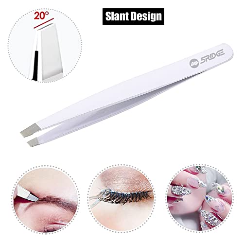 Pinzas para cejas - pinzas de acero inoxidable Eliminación de precisión de vello facial, vello encarnado y removedor profesional de espinillas y garrapatas para hombres y mujeres (Blanco) - imagen 4