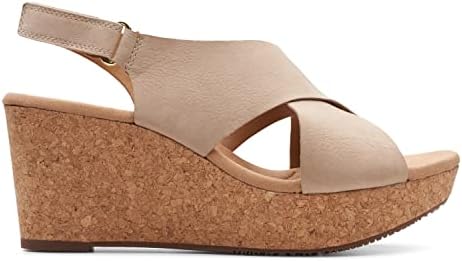 Clarks womens Annadel Eirwyn Wedge Sandal, Sand, 8.5 Wide US | Image 4