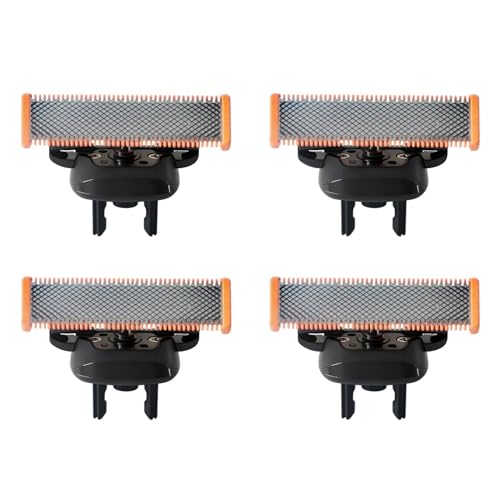 4-Pack Replacement Blades with 3 Guide Combs for OneBlade, Orange