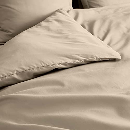 douceur d'intérieur, Duvet Cover 240 x 220 cm Percale Sand 100% Cotton Percale - Image 3