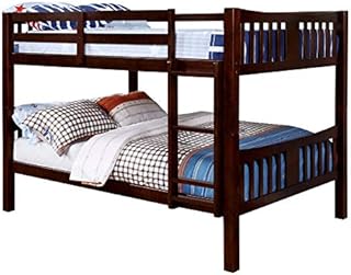 Furniture of America Edith Wood Full Over Full Bunk Bed in Dark Walnut