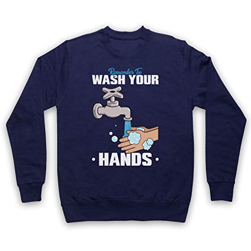 Sweat-shirt Remember to Wash Your Hands bleu foncé pull à manches longues adulte L