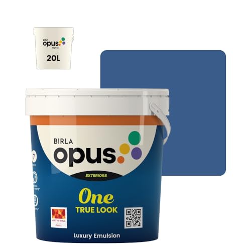Image of Birla Opus One True Look Luxury Emulsion Paint (20L, A Cup Of Storm Cloud, Soft Sheen Finish) | Anti-Fading, UV & Algae Protection, Strong Film Intergrity | For Exterior Walls of Home, Office