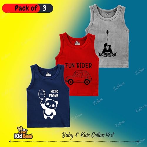 Image of Kidbee Cotton Vests for Boys & Girls (Set of 3)