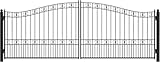 Simpol Home Driveway Gate,Dual Swing Driveway Gates,Floral Pattern Design Metal Security Outdoor Gates for Yard (Black, 18 x 7 Feet)