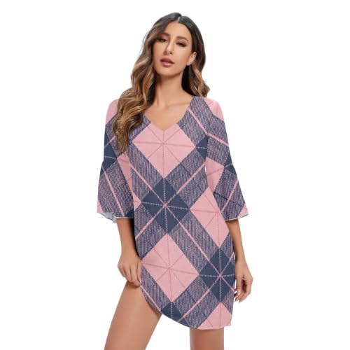 Robe trapèze fluide motif losanges idéale pour vos soirées d'été