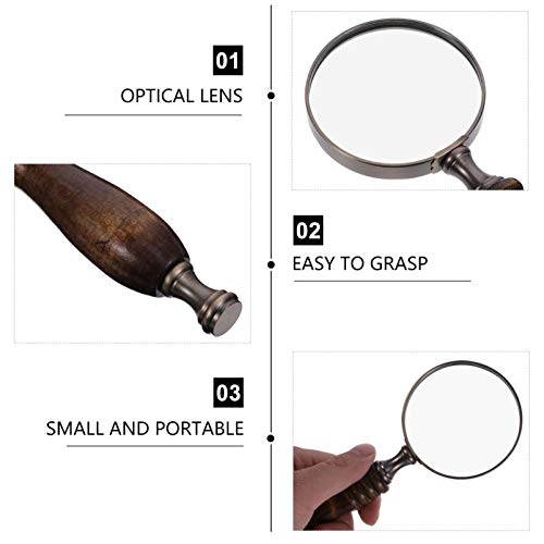 Scicalife Lupa de Mão Óculos de Leitura Lupa Lupa Com Punho Clássico para O Livro E Leitura de Jorna
