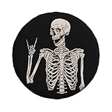 Ouqiuwa Spare Tire Cover Rock and Roll Skeleton Skull Boho Hippie Universal Wheel Covers for Trailer RV SUV 17 Inch for Diameter 31-33 Inch