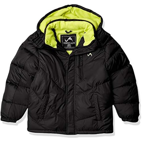 Vertical '9 Boys' Bubble Jacket (More Styles Available), Black/Lime, 2T Cover