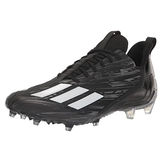 adidas Men's Adizero Football Shoe, Black/White/Black, 12