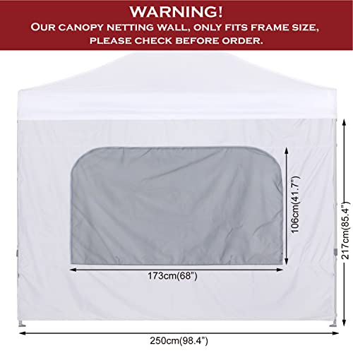 Image of COOSHADE SunWall with Netting Window for 8x8 Pop up Canopy Tent, 1 Pack Sidewall with Window Wall Only (White)