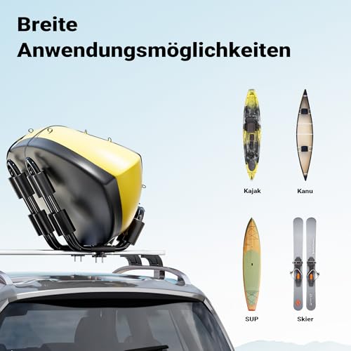 Wiltec Dachträger 2er Set für Boot und Kajak, Boothalterung für Autodachträger, J-Bar Kajakhalter...