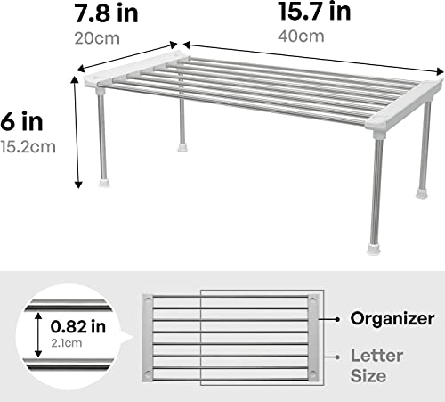 Carrotez Cabinet Organizer Shelf, Set Of 2 Stackable Kitchen Counter Shelves, Cabinet Organizers And Storage, Pantry Storage Shelf Organizer, Kitchen Cabinet Organizer, White 15.7 X 7.8 X 6.1 #TOP5