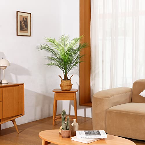Oakred Artificial Palm Tree 36 Inch Fake Plants Artificial Paradise Palm Plant Faux Trees For Home Decor Indoor Outdoor Ornaments With Seagrass Basket,Set Of 1 #TOP2