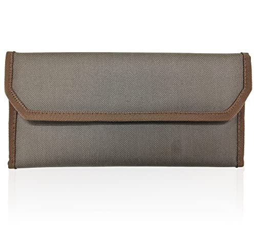 Image of Unisex Design Cheque Book or Card Holder or Travel Organizer or Vehicle Documents Holder with Multi 10 Pockets for Multipurpose Use (Mat Brown)