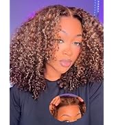 ORIGINAL QUEEN Ombre Curly Bob Wig Human Hair 5x7 Wear and Go OQ Hair Glueless Wigs Human Hair Pr...
