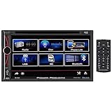 Power Acoustik PD-7002, 7 Inch Double Din Car Stereo, Touchscreen Radio Bluetooth DVD/CD MP3 Receiver, Car Audio 2 Way Android Mirrorlink