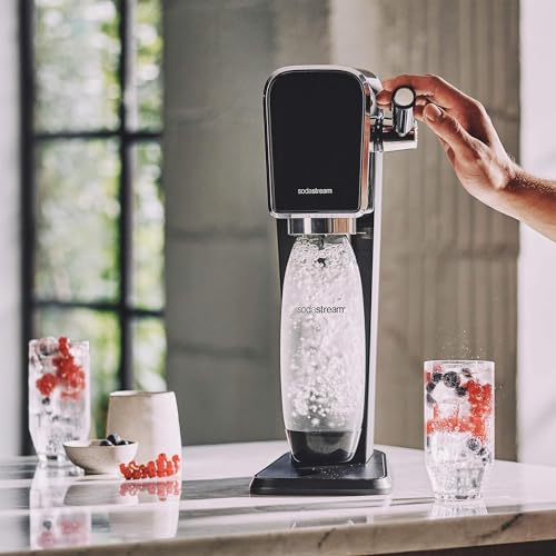 SodaStream Art Sparkling Water Maker (Black) with CO2 and Dishwasher Safe Bottle