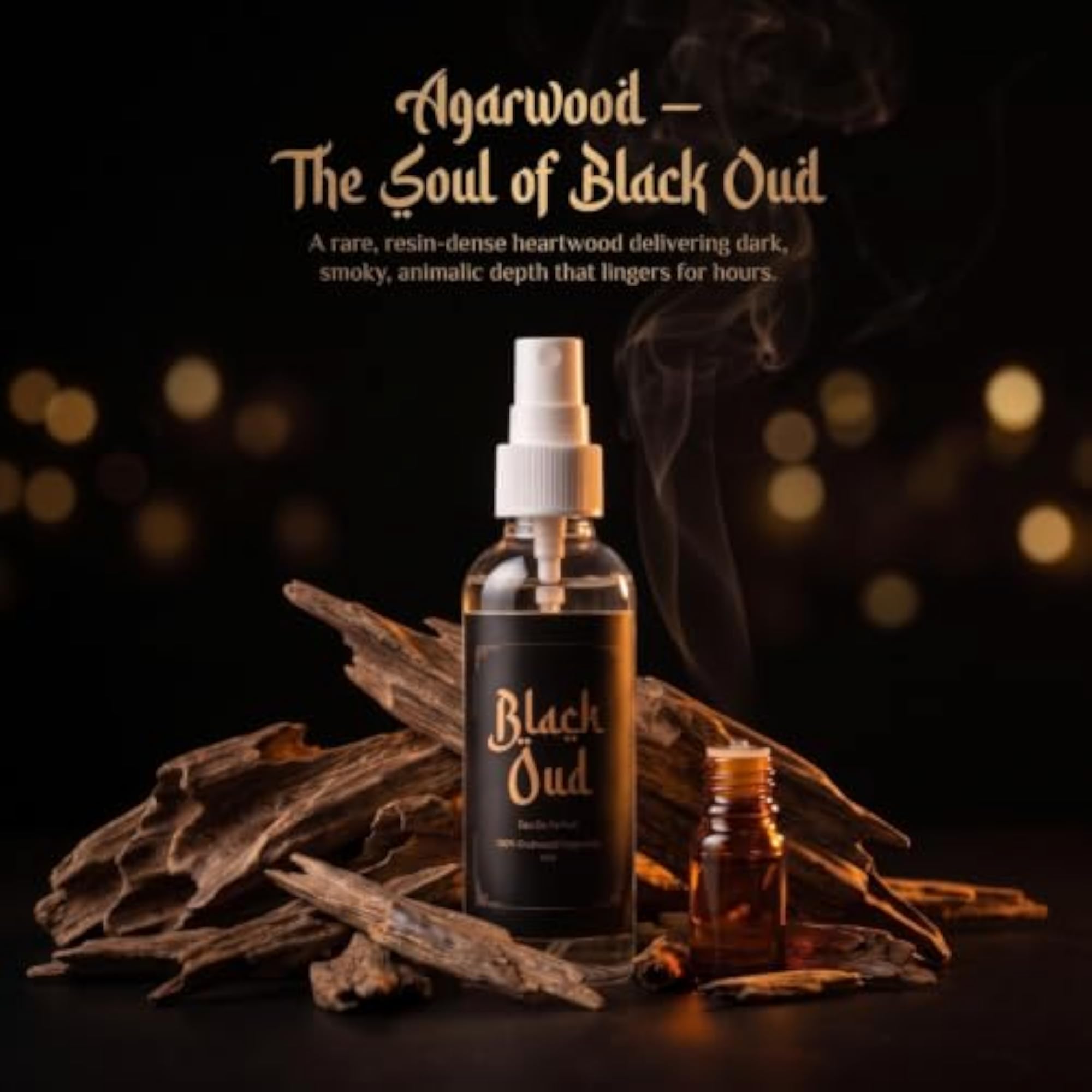 Black Oud Eau De Parfum Long Lasting Woody Scent Spray