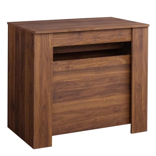 HOMBIX Transformer Folding Console Table for 10-12 People Extendable Dining Table Space Saving Dining Room Table for Apartments & Homes Walnut
