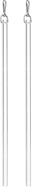 QUARKZMAN 2pcs 30cm Pull Up Bar for Transparent Curtains, Acrylic Tie Rod with Hooks - Trekstang Gordijn