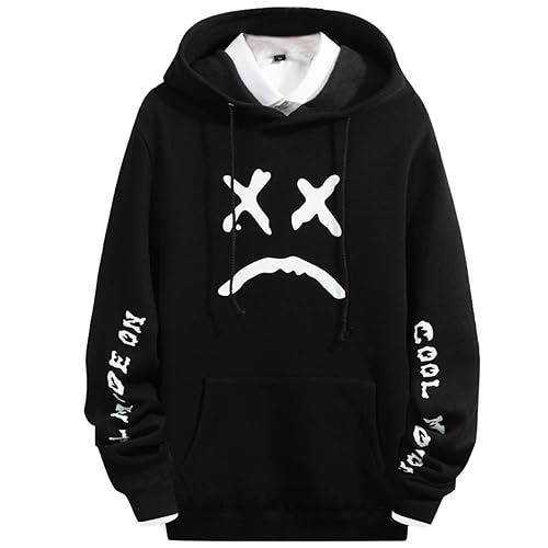 Men's Fleece Pullover Hoodie Sweatshirts Cotton Graphic Casual Streetwear