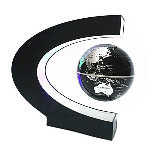 Beetest Globo Terraqueo/ Bola Del Mundo/Levitación Magnética Globo Flotante con LED C Forma Base Giratoria Planeta Tierra Globo Para Decoración de Escritorio Regalo de Cumpleaños de Navidad