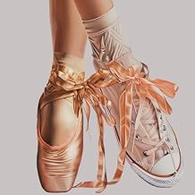 5D Diamond Painting by Number Kits Ballet Dancer Girl Shoes Full Square Drill Kits Cross Stitch فن الفسيفساء للبالغين Ballerina Home Wall Decoration 16x16inch / 40x40cm
