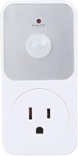 Motion Detection Sensor Socket, PIR Motion Activated Outlet with 8 Meter Range, 110V 1800W Energy Saving Light Switch for Garage Security and Automatic Light Control