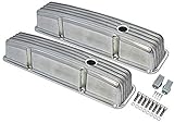 A-Team Performance Tall Finned Polished Aluminum Valve Covers Compatible with 58-86 Chevrolet SBC...