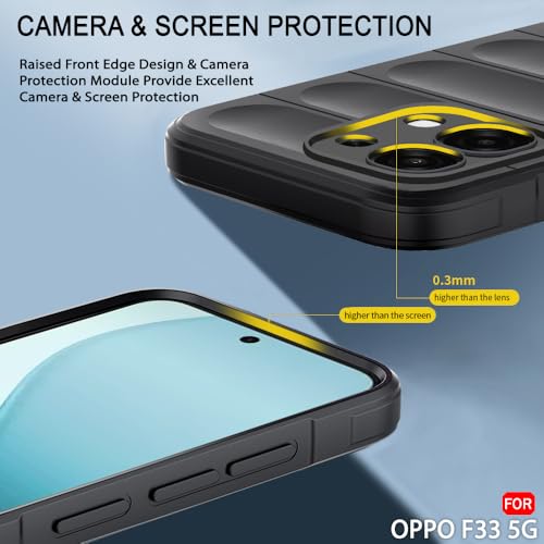 Image of TheGiftKart Liquid Silicon Back Cover Case for Oppo F33 5G / F31 5G | Shockproof Military Grade Protection | Micro-Fibre Cloth On Inner Side | Built-in Anti-Slip Grip Back Case Cover (TPU, Black)