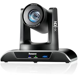 Tenveo 4K NDI PTZ Camera AI Humanoid & Face Auto-Tracking, HDMI/LAN/USB3.0 PoE PTZ Camera 20X Optical Zoom IP Live Streaming, for Church Services Worship Video Conference Live Streaming YouTube OBS