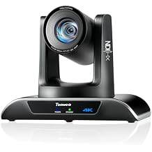 Tenveo 4K NDI PTZ Camera AI Humanoid & Face Auto-Tracking, HDMI/LAN/USB3.0 PoE PTZ Camera 20X Optical Zoom IP Live Streaming, for Church Services Worship Video Conference Live Streaming YouTube OBS