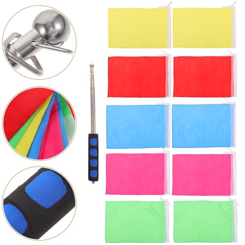 Image of balacoo Retractable Wear-Resistant Flagpole with Anti-Slip Handle and Round Ball Head Portable 47.24In Flag Stick for Outdoor Guide Flags Tour Groups Camping Activities